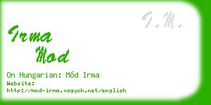 irma mod business card