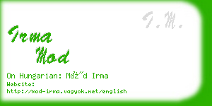 irma mod business card